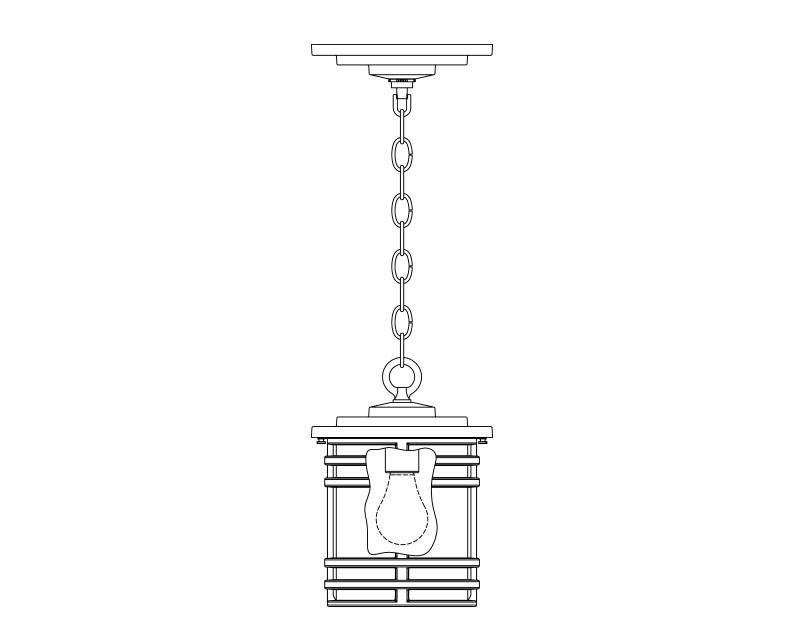 Aerial, Small, aluminum, Ceiling Mount, chain, opal acrylic, (1) 60W INC, 120V